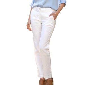 Banana Republic Women’s Avery Linen White Tapered Ankle Pants Size 12 EUC